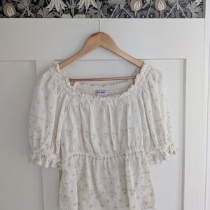 Old Navy Cream Floral Blouse